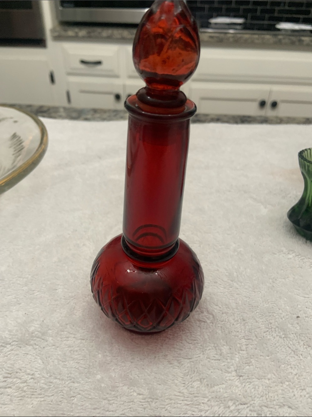 Avon Ruby Red Glass Perfume Bottle with Stopper